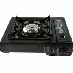 FORNELLO PORTATILE DA CAMPEGGIO A GAS CUCINA VIAGGIO CAMPING CON VALIGETTA