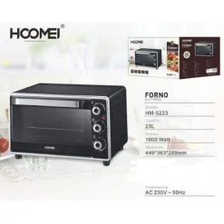 FORNETTO ELETTRICO 23LITRI 1600WATT FORNO CON LUCE TIMER E TERMOSTATO CUCINA