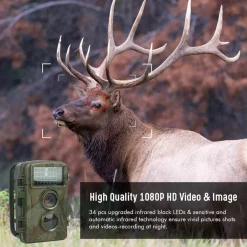 FOTOCAMERA DA CACCIA FOTOTRAPPOLA CON VISIONE NOTTURNA A INFRAROSSI SENSORE PIR