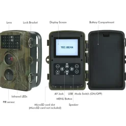 FOTOCAMERA DA CACCIA FOTOTRAPPOLA CON VISIONE NOTTURNA A INFRAROSSI SENSORE PIR