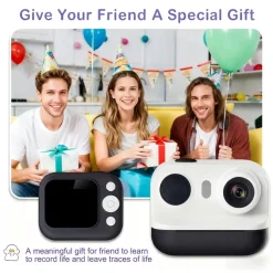FOTOCAMERA PORTATILE A STAMPA ISTANTANEA PER BAMBINI CON SCHERMO LED ZOOM DIGITALE 6X