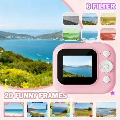 FOTOCAMERA PORTATILE A STAMPA ISTANTANEA PER BAMBINI CON SCHERMO LED ZOOM DIGITALE 6X