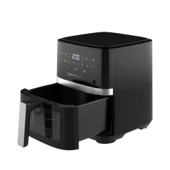 FRIGGITRICE AD ARIA 5 LITRI 1450 WATT DISPLAY LED TOUCH 8 PROGRAMMI COTTURA CON FINESTRA