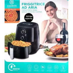 FRIGGITRICE AD ARIA CALDA SENZA OLIO CAPACITÀ 5,5 LITRI 1500 WATT CUCINA TX-8439