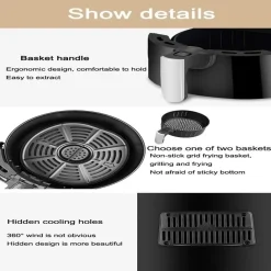 FRIGGITRICE AD ARIA CALDA SENZA OLIO CAPACITÀ 5,5 LITRI 1500 WATT CUCINA TX-8439