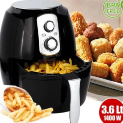 FRIGGITRICE AD ARIA CALDA SENZA OLIO AIRFRYER 3.6 LT FRIGGE CUOCE ARROSTO 1400W