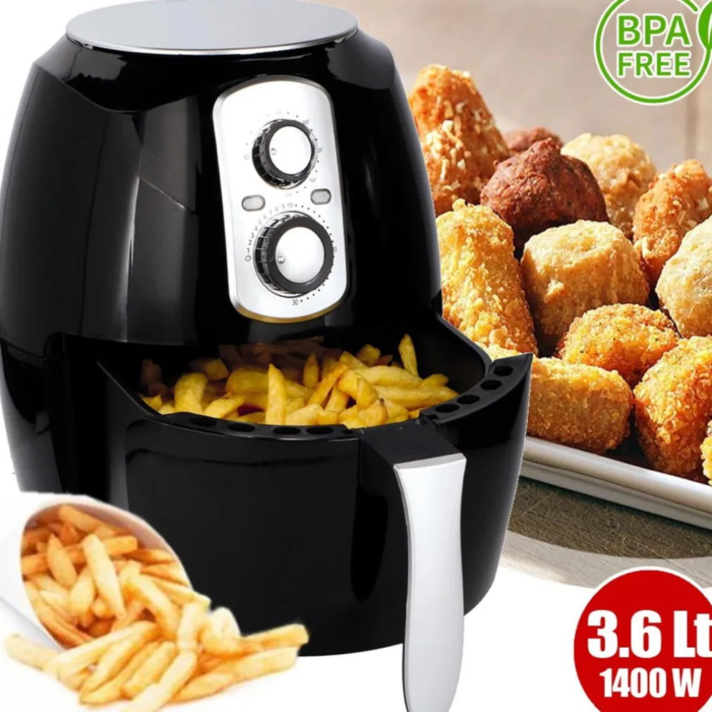 FRIGGITRICE AD ARIA CALDA SENZA OLIO AIRFRYER 3.6 LT FRIGGE CUOCE ARROSTO 1400W