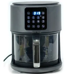 FRIGGITRICE AD ARIA CON CESTELLO TRASPARENTE IN VETRO 1300W 4LT DISPLAY LED 200°