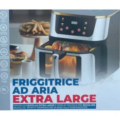 FRIGGITRICE AD ARIA 15LT TOUCH LED 8 PROGRAMMI FINESTRA VISIBILE SENZA OLIO + 50PZ CARTA