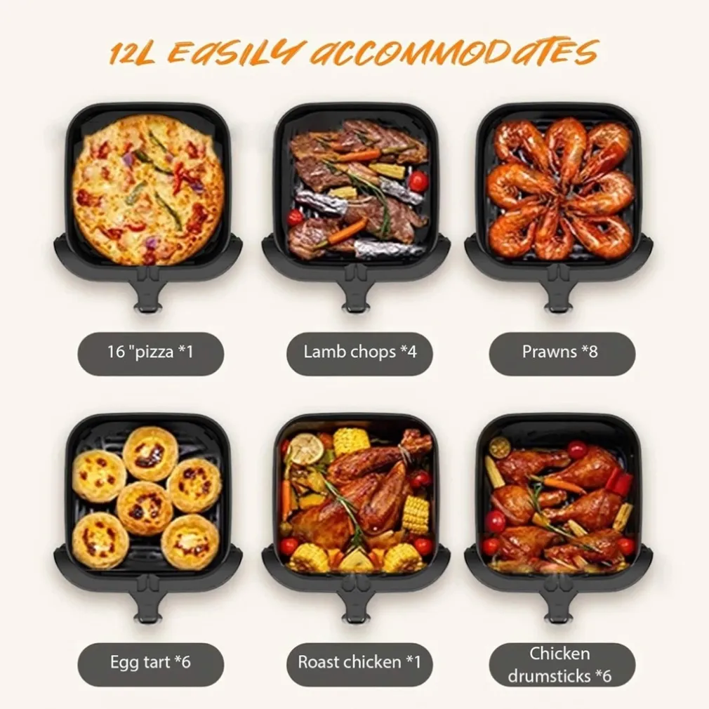 FRIGGITRICE AD ARIA 15LT TOUCH LED 8 PROGRAMMI FINESTRA VISIBILE SENZA OLIO + 50PZ CARTA