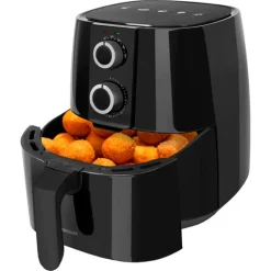 FRIGGITRICE AD ARIA 3,8LT 1450W MANOPOLA TIMER TERMOSTATO REGOLABILE PIEDINI ANTI-SCIVOLO