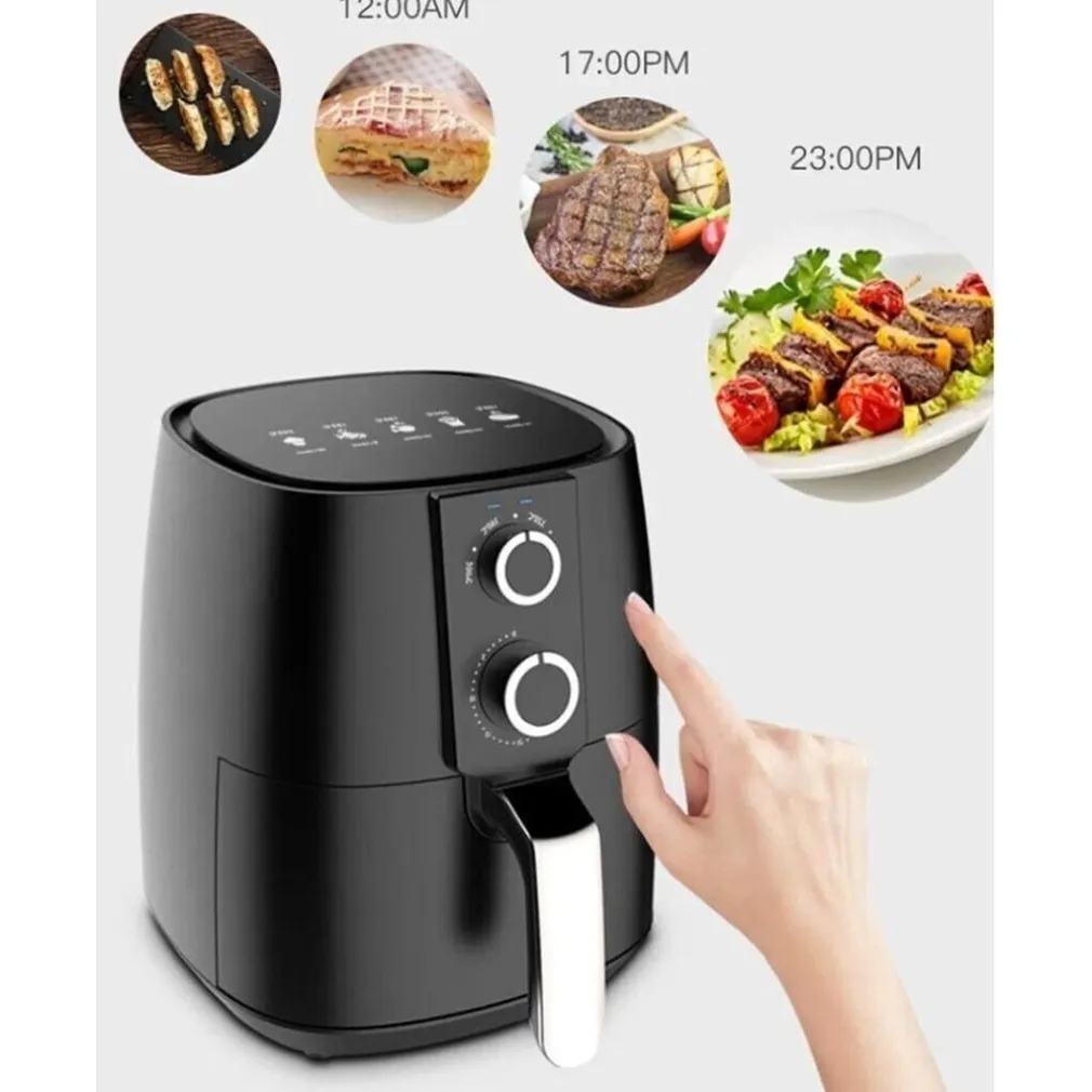 FRIGGITRICE AD ARIA 3,8LT 1450W MANOPOLA TIMER TERMOSTATO REGOLABILE PIEDINI ANTI-SCIVOLO