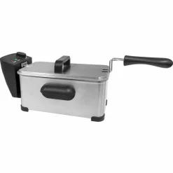 FRIGGITRICE ELETTRICA PROFESSIONALE IN ACCIAIO INOX CESTO 3LT 2000W CON MANIGLIA COPERCHIO