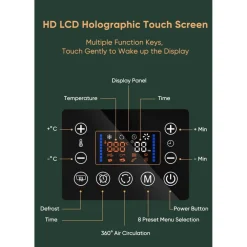 FRIGGITRICE Q-G9L DESIGN ELEGANTE FORNO FRIGGITRICE AD ARIA VISIBILE DA 9 LITRI