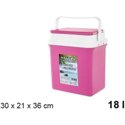 FRIGO BORSA TERMICA ROSA PORTATILE CON COPERCHIO PIATTO DA 18 LT CON MANIGLIA 017080
