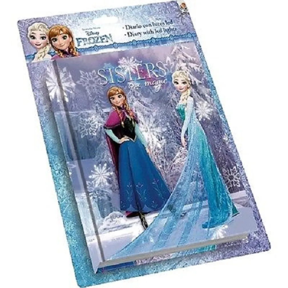 FROZEN DIARIO SEGRETO ANNA E ELSA MAGICO CON LED PER SCUOLA BAMBINI HOBBY