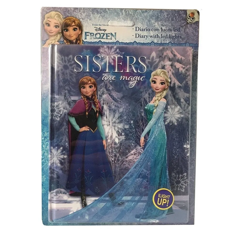 FROZEN DIARIO SEGRETO ANNA E ELSA MAGICO CON LED PER SCUOLA BAMBINI HOBBY