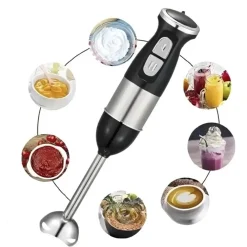 FRULLATORE A IMMERSIONE MULTIFUNZIONE 500W 2 VELOCITÀ 2 LAME IN ACCIAIO DESIGN ERGONOMICO