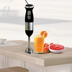 FRULLATORE A IMMERSIONE MULTIFUNZIONE 500W 2 VELOCITÀ 2 LAME IN ACCIAIO DESIGN ERGONOMICO