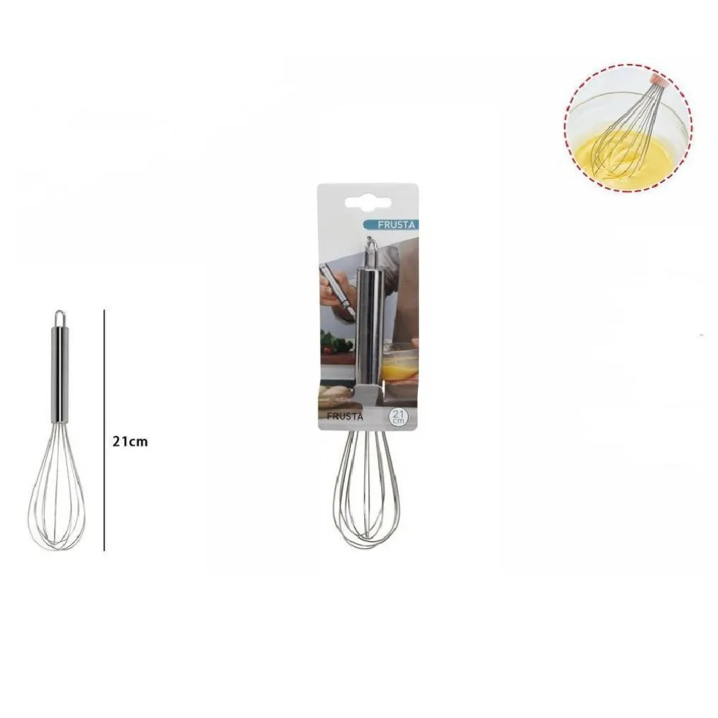 FRUSTA 21 CM SBATTITORE SBATTI UOVA MONTARE DOLCE ACCIAIO UTENSILE CUCINA 66200