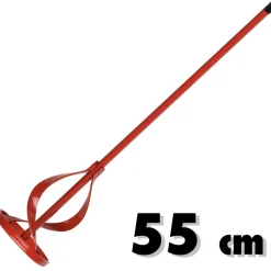 FRUSTA IN ACCIAIO ZINCATO PER MISCELATORE PITTURA COLLA MALTA 55 CM COLORE ROSSO