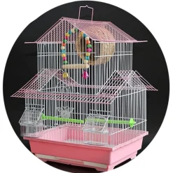 GABBIA GRANDE PER UCCELLI QUADRATA METALLO FERRO VILLA FORTE DUREVOLE 34X26X51CM