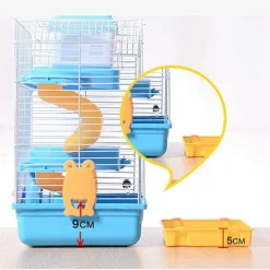 GABBIA PER CRICETI CRICETO PORTATILE CASA A PIÙ LIVELLI IN PLASTICA 23X17X45 CM