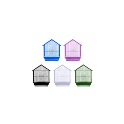 GABBIA PER UCCELLI GABBIETTA CANARINI COLORI ASSORTITI 45X28X34 FORMA CASETTA