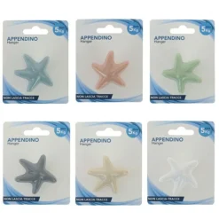 GANCIO APPENDINO ADESIVO APPENDIABITI DA PARETE CUCINA BAGNO FORMA STELLA COLORATA 10807