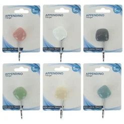 GANCIO APPENDINO ADESIVO APPENDIABITI PARETE CASA CUCINA BAGNO TONDEGGINTE COLORATO 10803