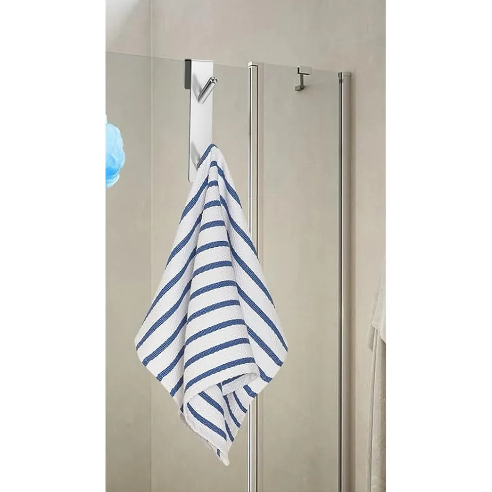 GANCIO DOPPIO PER PORTA BOX DOCCIA PER APPENDERE ASCIUGAMANI BAGNO 4X18 CM 87766