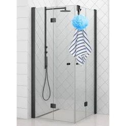 GANCIO DOPPIO PER PORTA BOX DOCCIA APPENDERE ASCIUGAMANI BAGNO 4X18CM NERO 87771