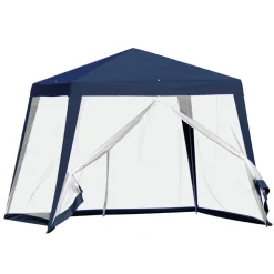GAZEBO TENDA DA GIARDINO RESISTENTE REMOVIBILE 2.5X2.4X3MT BLU CON ZANZARIERA 222709
