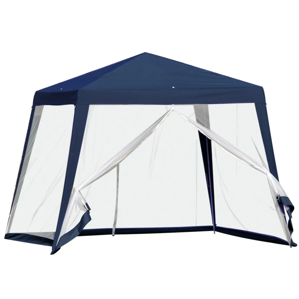 GAZEBO TENDA DA GIARDINO RESISTENTE REMOVIBILE 2.5X2.4X3MT BLU CON ZANZARIERA 222709
