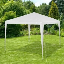 GAZEBO 3X3MT TENDA ESTERNI ARREDO GIARDINO TETTO ANTIPIOGGIA IDROREPELLENTE BIANCO