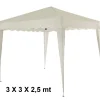GAZEBO 3X3X2,5 MT PIEGHEVOLE ECRU IMPERMEABILE RICHIUDIBILE TENDONE GIARDINO