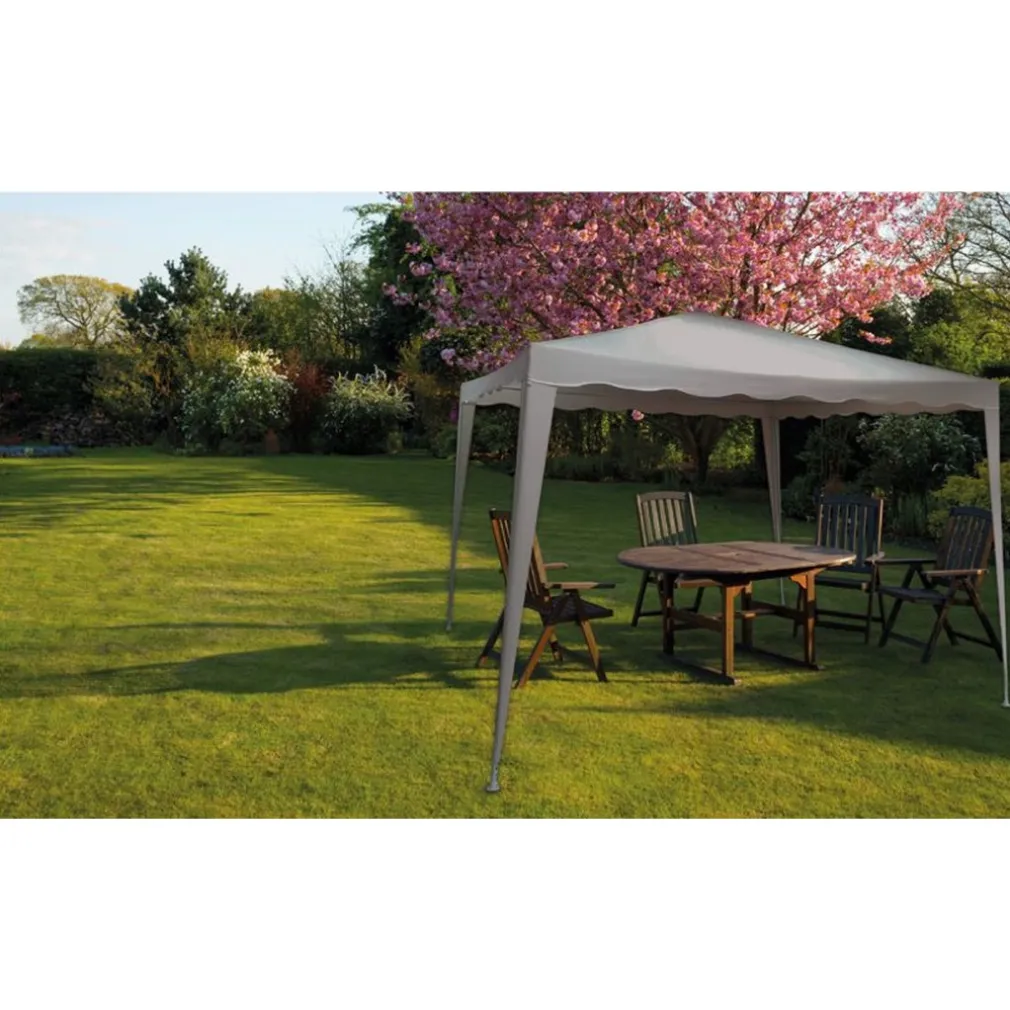GAZEBO 3X3X2,5 MT PIEGHEVOLE GRIGIO IMPERMEABILE RICHIUDIBILE TENDONE GIARDINO 016561