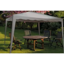 GAZEBO 3X3X2,5 MT PIEGHEVOLE GRIGIO IMPERMEABILE RICHIUDIBILE TENDONE GIARDINO 016561