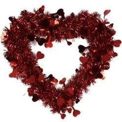 GHIRLANDA A FORMA DI CUORE ROSSO CON CUORICINI DECORAZIONE SAN VALENTINO M18-50