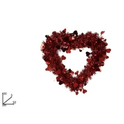 GHIRLANDA A FORMA DI CUORE ROSSO CON CUORICINI DECORAZIONE SAN VALENTINO M18-50