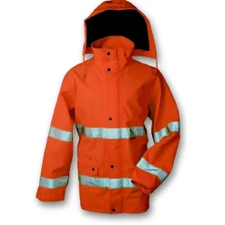 GIACCONE ARANCIO AD ALTA VISIBILITÀ IN GORE-TEX CON FODERA IN RETE DI NYLON