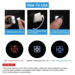 GILET GIUBOTTO RISCALDANTE USB RISCALDATO GIACCA TERMICA UNISEX RISCALDAMENTO