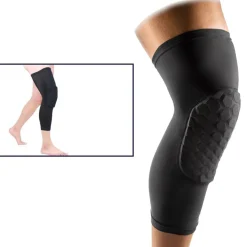 GINOCCHIERA ELASTICA CON PROTEZIONE HEX 9MM PARACOLPI SPORT COMPRESSIONE NERO