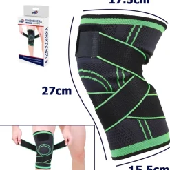 GINOCCHIERA FASCIA ELASTICA ANALLERGICA LAVABILE PER TRAUMI FITNESS SPORT VERDE