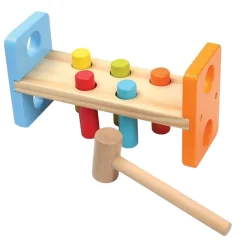 GIOCATTOLO IN LEGNO PER BAMBINI BATTI BATTI CON MARTELLO GIOCO EDUCATIVO NEONATO