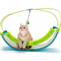 GIOCO A DONDOLO PER GATTO GATTI TIRAGRAFFI CON PALLINA STIMOLANTE ROCKING ROLLER