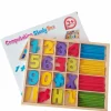 GIOCO EDUCATIVO BAMBINI NUMERI LETTERE BASTONCINI LEGNO COLORATO