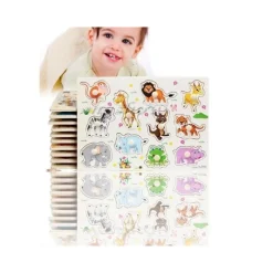 GIOCO GIOCATTOLO EDUCATIVO BAMBINI BIMBI PUZZLE 3D ANIMALI LEGNO COLORATI