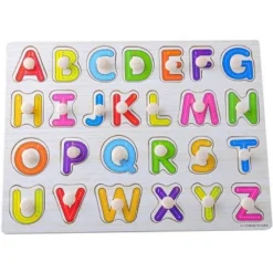 GIOCO GIOCATTOLO EDUCATIVO BAMBINI BIMBI PUZZLE 3D LETTERE LEGNO COLORATI
