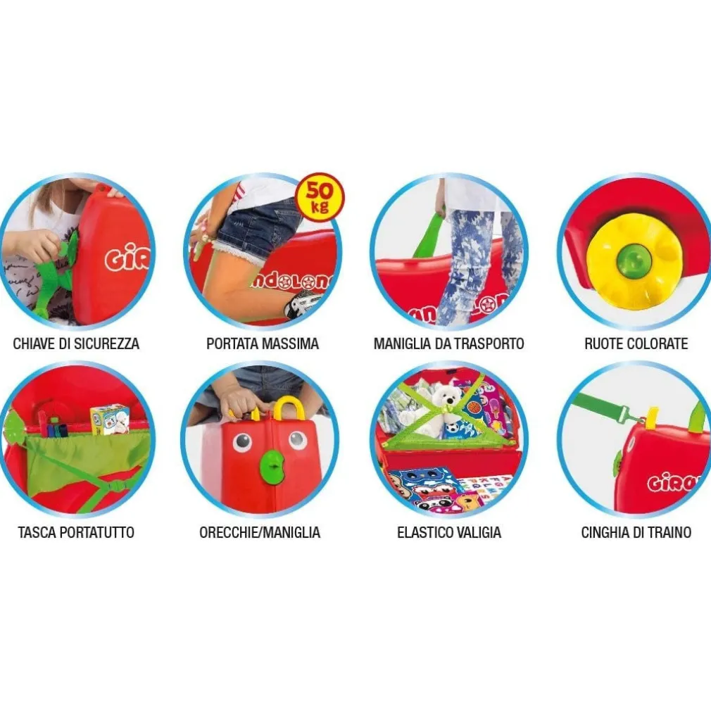 GIOCO GIRANDOLONE VALIGIA CON PENNARELLI STICKERS GIOCO MEMO CARTE MITAMA ROSA